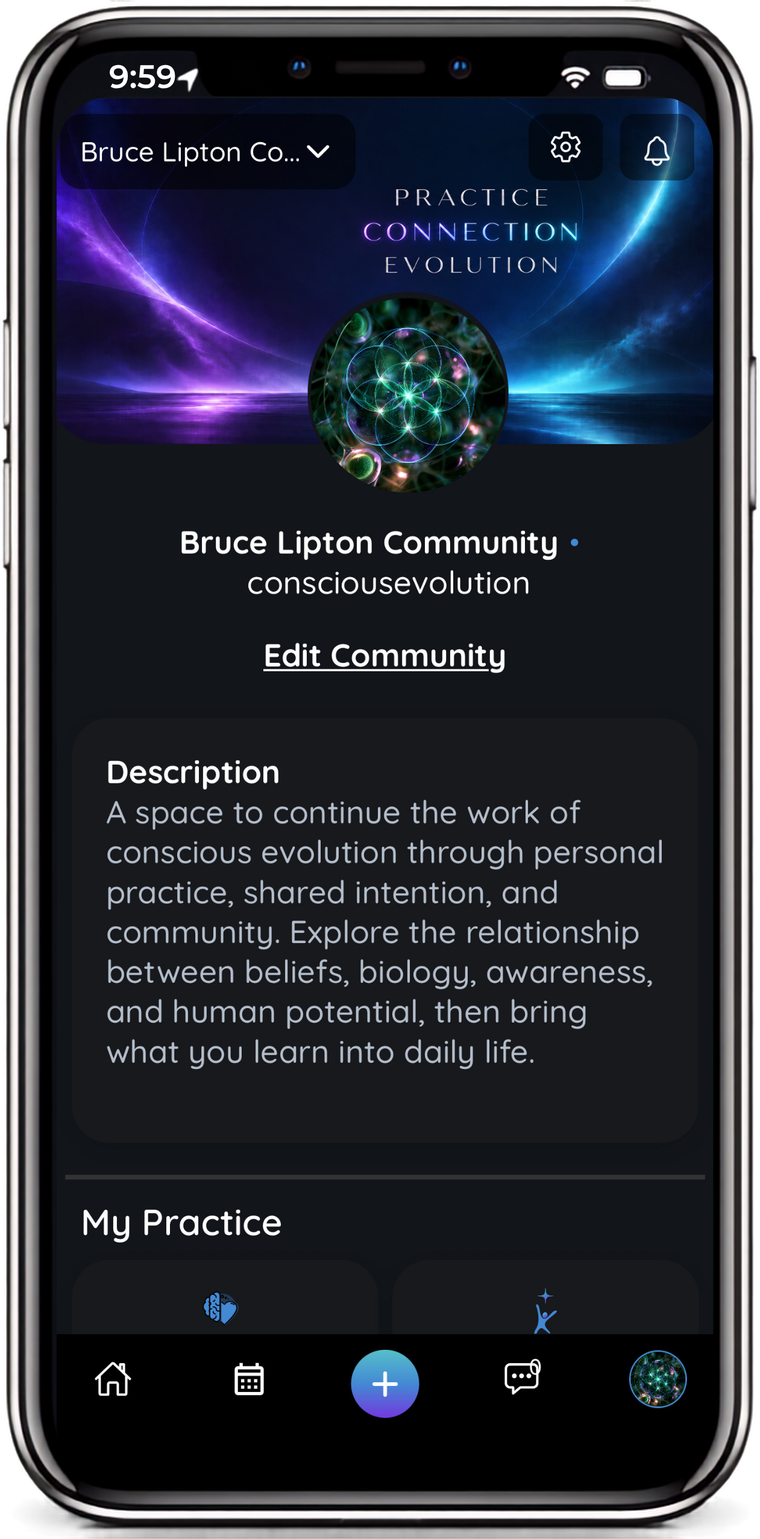 A community profile inside ALLTRUEistic: the Bruce Lipton Community for Conscious Evolution